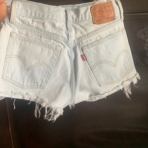 Levi 505 mid waist denim shorts